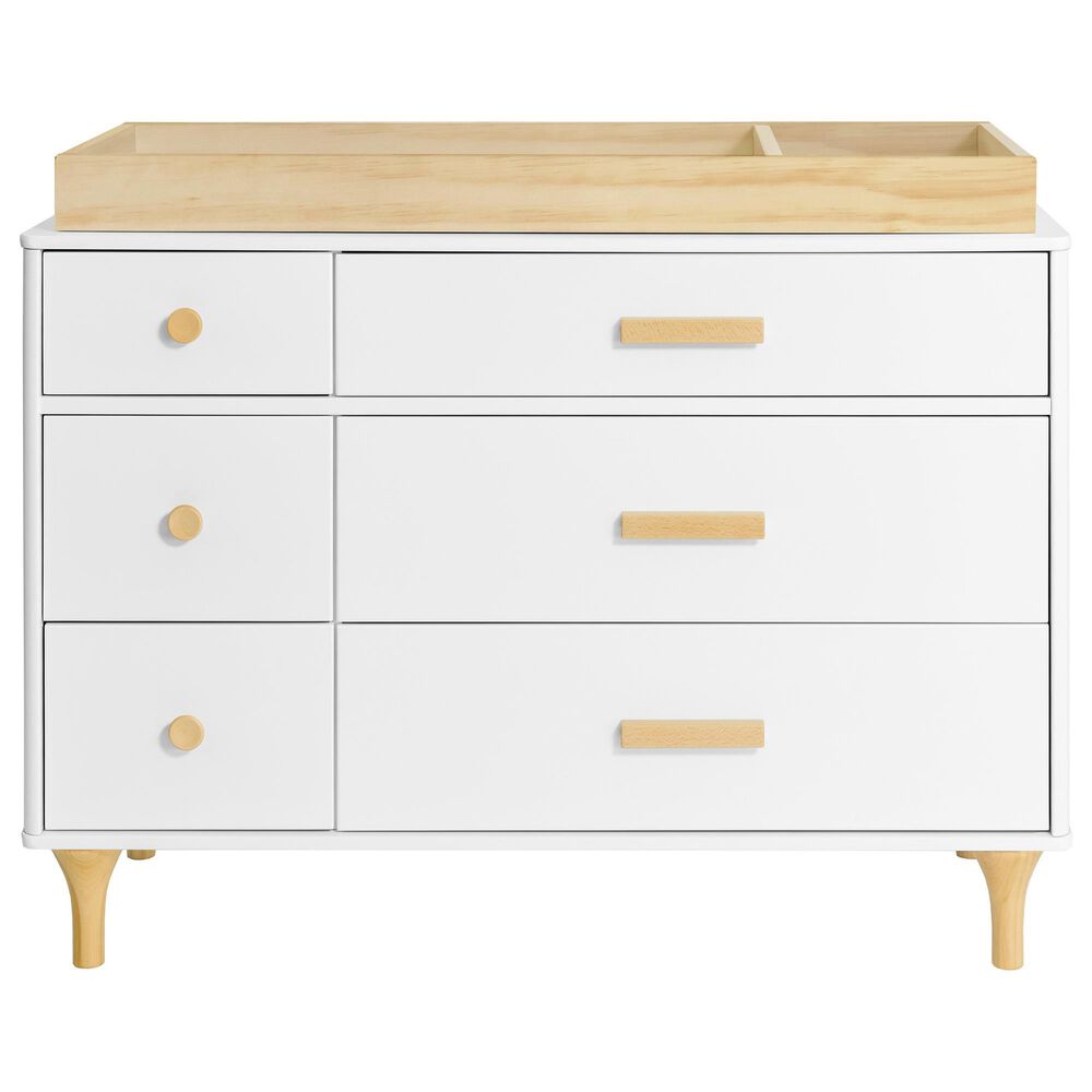 Babyletto Lolly 6 Drawer Double Dresser in White and Natural, , large