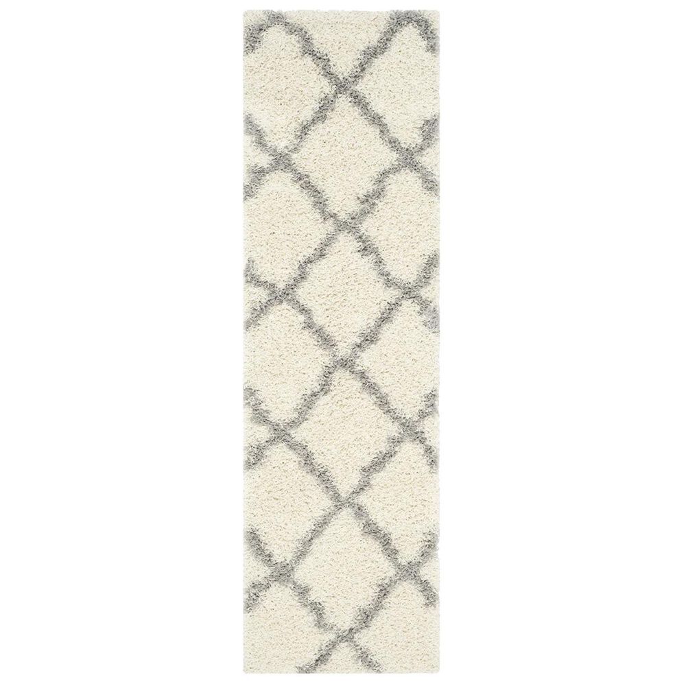 Safavieh Dallas Shag SGD257F-212 2"3" x 12" Ivory/Grey Runner, , large
