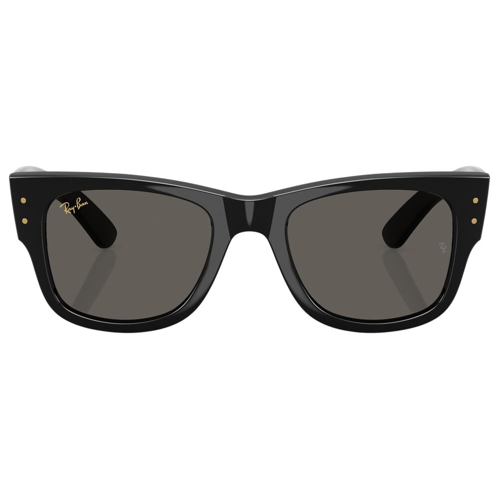 Rayban Glasses Mega Wayfarer Blacked Out Sunglasses with Ultra Black Lenses in Polished Black, , large
