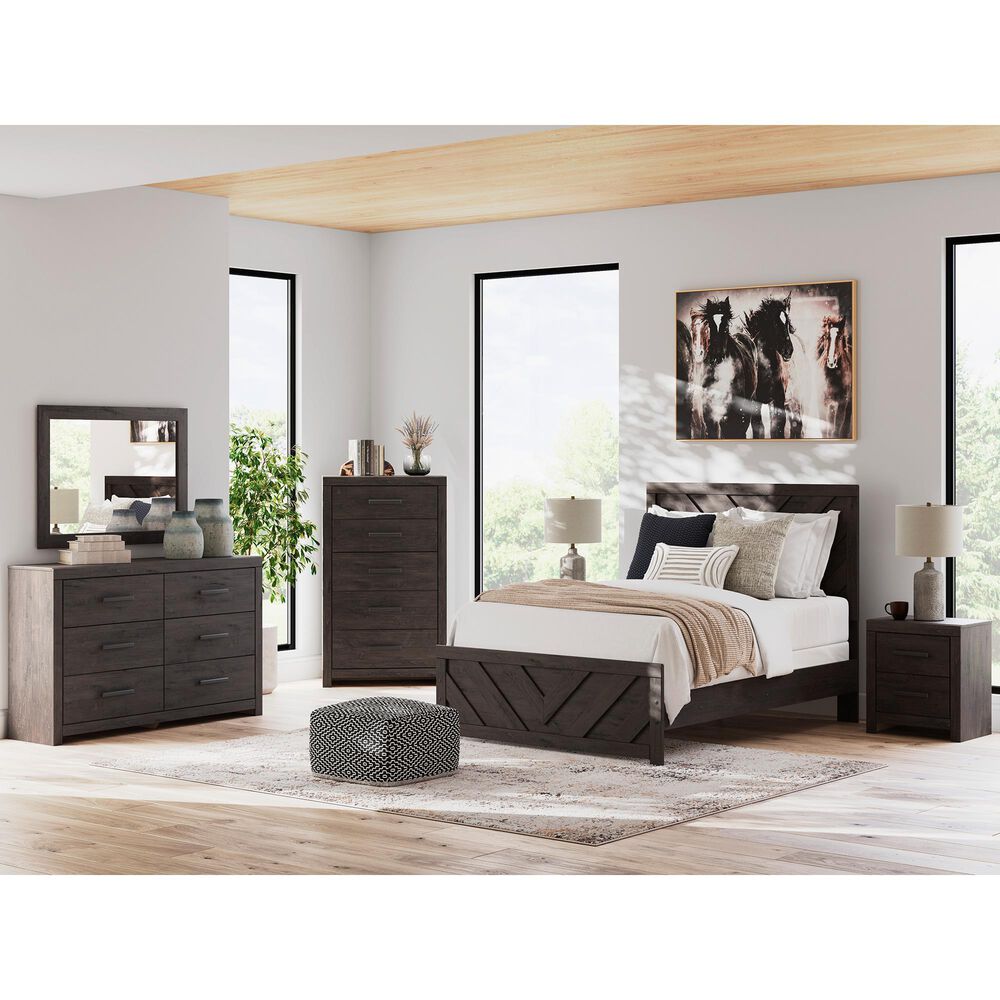 Ashley Prendonea 2-Drawer Nightstand in Dark Charcoal, , large