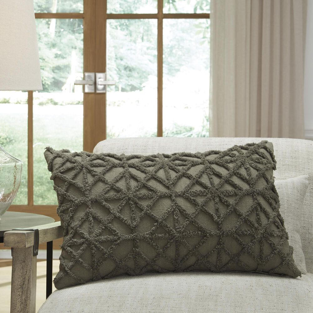 Ashley Finnbrook 14&quot; x 22&quot; Lumbar Pillow in Green, , large