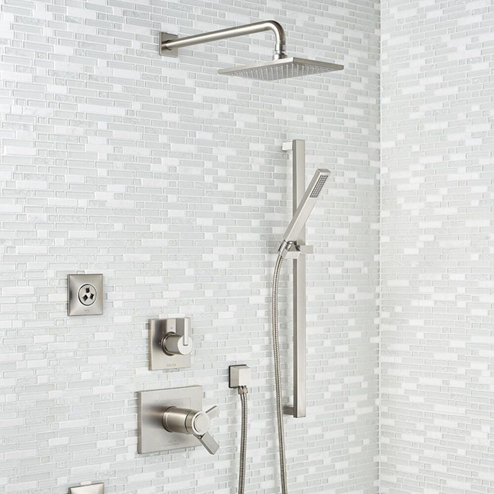 MS International Delano White 12&quot; x 12&quot; Glass and Stone Mosaic Sheet, , large