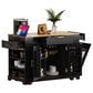 HOMLUX 47" Fluted Kitchen Island with Trash Can Storage Cabinet in Black and Natural, , large