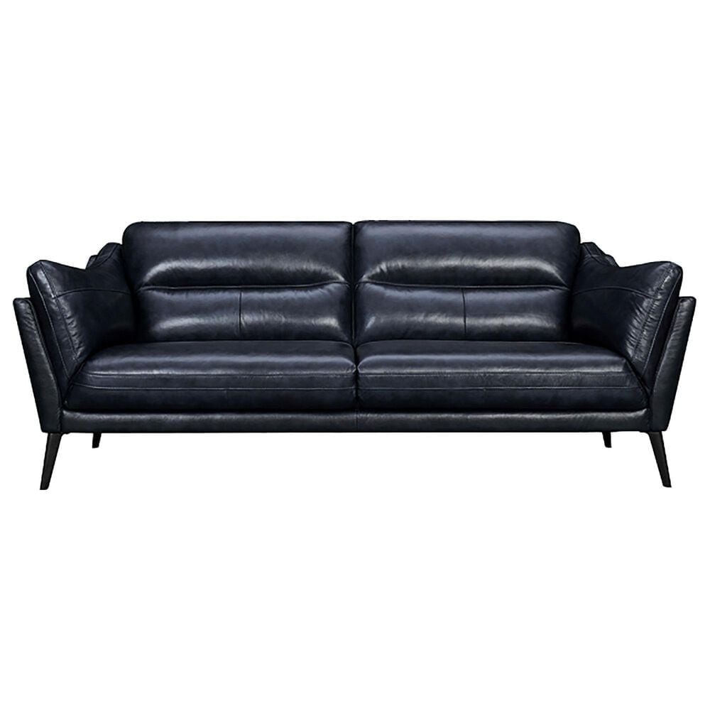 Blue River Franz Leather Stationary 2-Cushion Sofa in Blue Midnight, , large