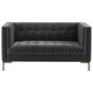 37B Isaac Channel Stitched Stationary Loveseat in Moonlight Gray Velvet, , large
