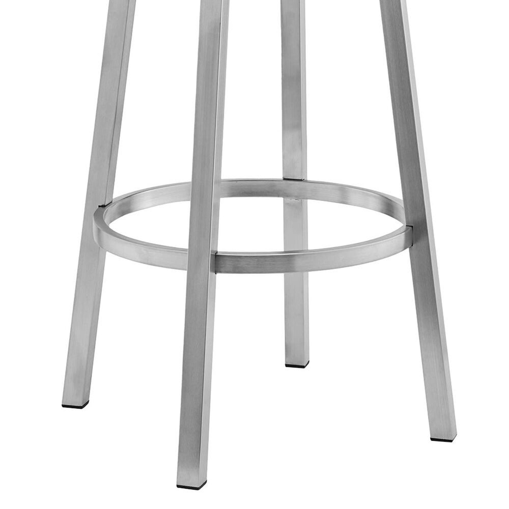 Blue River Lorin 26&quot; Swivel Counter Stool with Black Cushion in Stainless Steel, , large