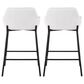 LumiSource Daniella Counter Stool with White Upholstery in Black (Set of 2), , large
