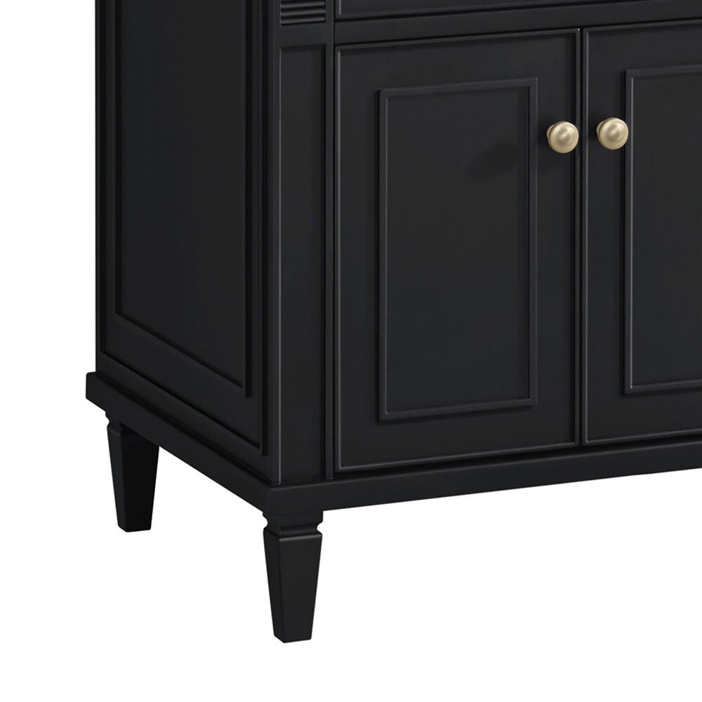 James Martin Vanities Lorelai 72&quot; Double Vanity in Black Onyx with Single Hole 3 cm White Zeus Quartz Top &amp; Backsplash, , large