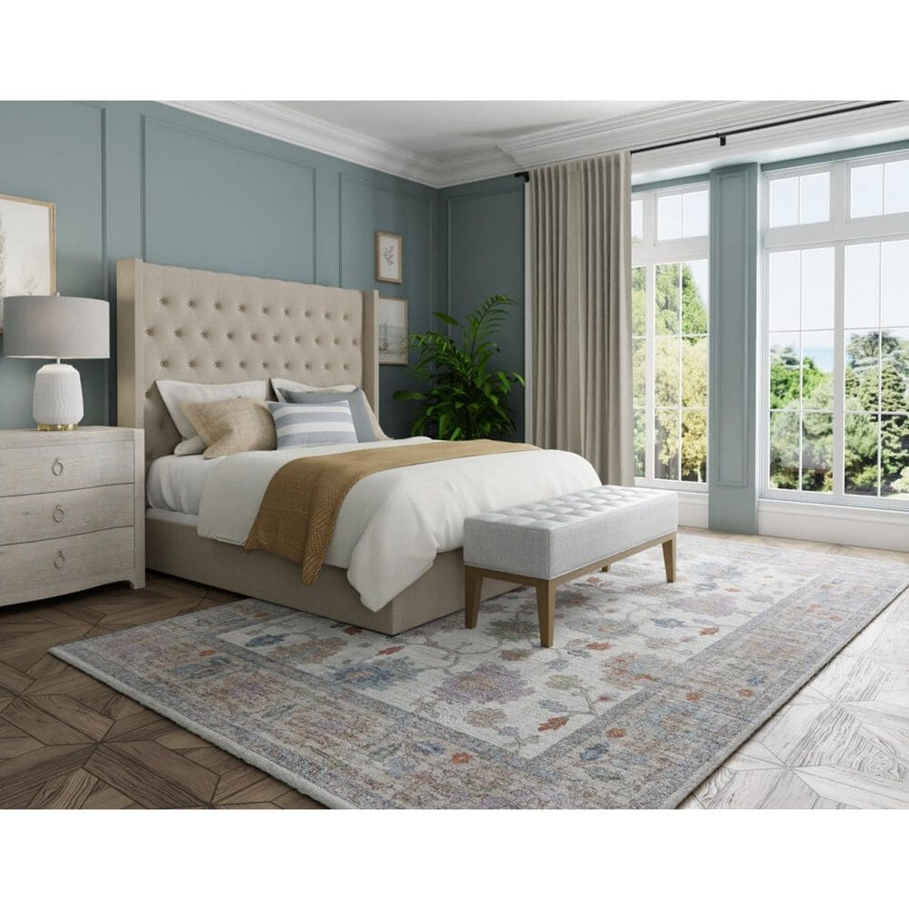 Feizy Dartmouth Ivory and Multicolor 6'4" x 9'2" Area Rug, , large