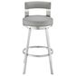 Blue River Flynn 26" Swivel Counter Stool with Light Gray Cushion in Brushed Stainless Steel, , large