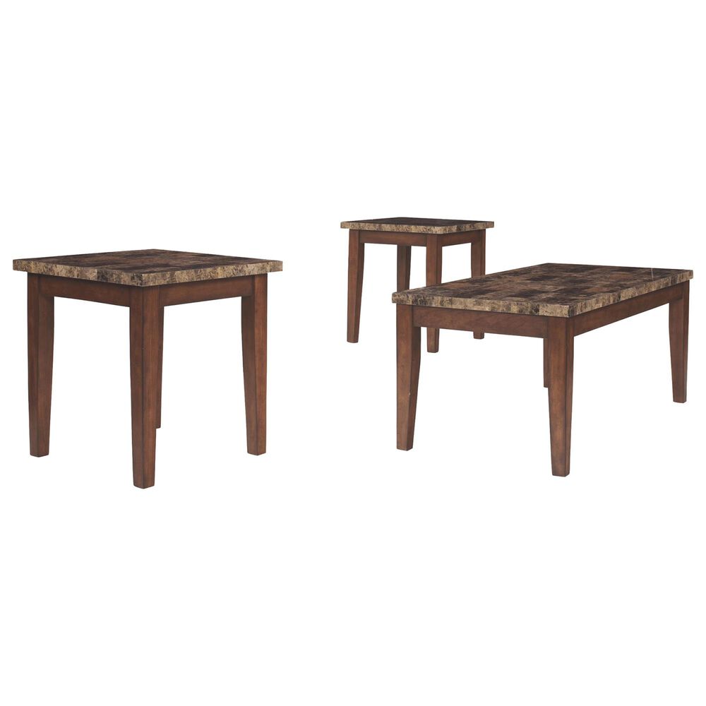 Signature Design by Ashley Theo 3-Piece Table Set in Warm Brown, , large
