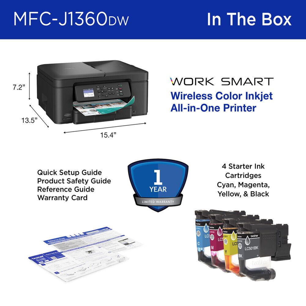 Brother Wireless Color All-in-One Inkjet Printer in Black, , large