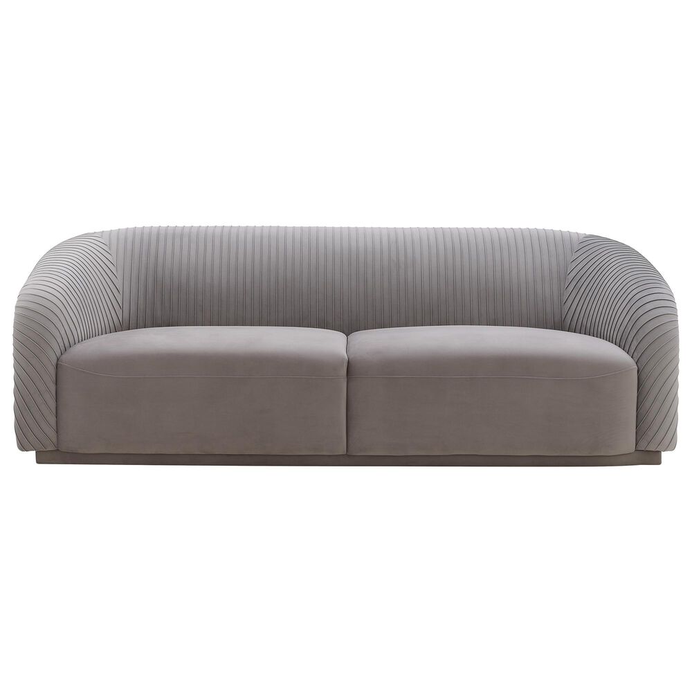 Tov Furniture Yara Sofa in Grey Velvet Nebraska Furniture Mart
