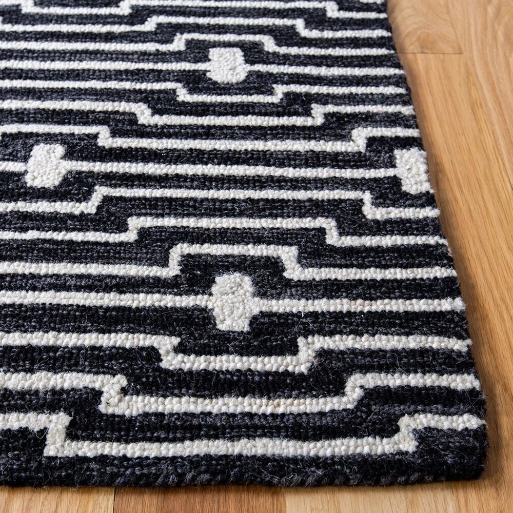 Safavieh Micro-Loop MLP166H 4&#39; x 6&#39; Charcoal and Ivory Area Rug, , large