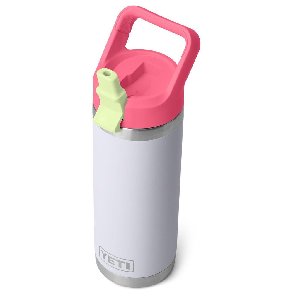 YETI Rambler 18 Oz Water Bottle with Color-Blocked Straw Cap in Mist, Pink and Grasshopper, , large