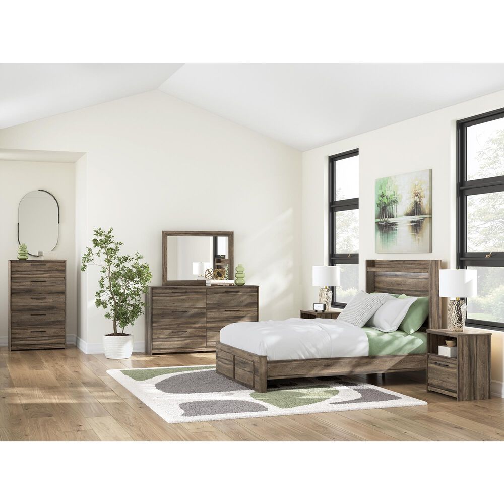 Ashley Elbrim 1-Drawer Nightstand in Brown with USB Port, , large