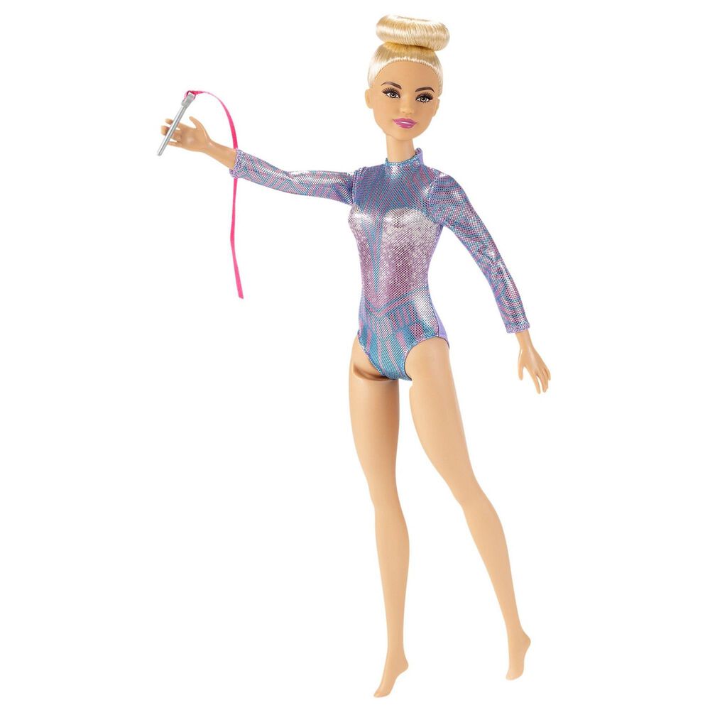 Barbie Rhythmic Gymnast Blonde Doll, Leotard and Accessories, , large