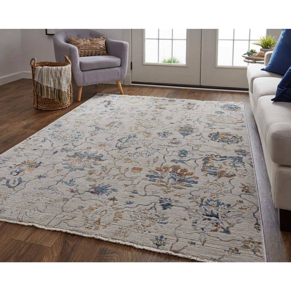Feizy Kaia 7&#39;10&quot; x 9&#39;6&quot; Ivory and Multicolor Area Rug, , large