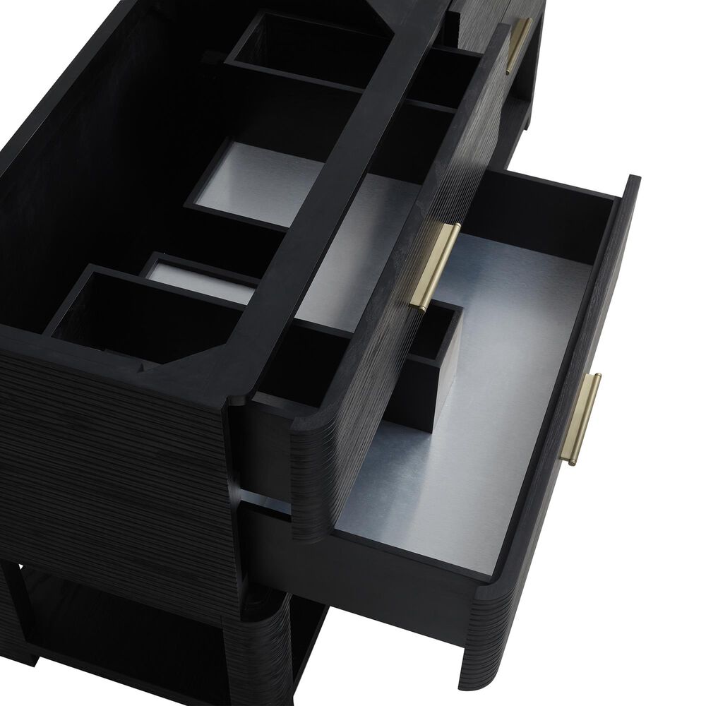 James Martin Vanities Lucian 72&quot; Double Vanity in Carbon Oak with 3 cm Victorian Silver Quartz Top, , large