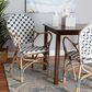 Baxton Studio Bryson Arm Chair in Natural Brown, Blue and White, , large