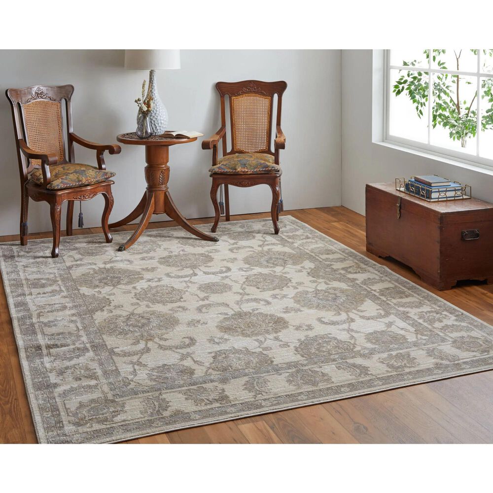 Feizy Celene 39KZF 5&#39; x 7&#39;6&quot; Beige and Gray Area Rug, , large