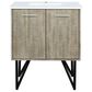 Lexora Home Lancy 30" Single Bathroom Vanity in Rustic Acacia with 2 cm White Cultured Marble Top and Rectangular Sink, , large