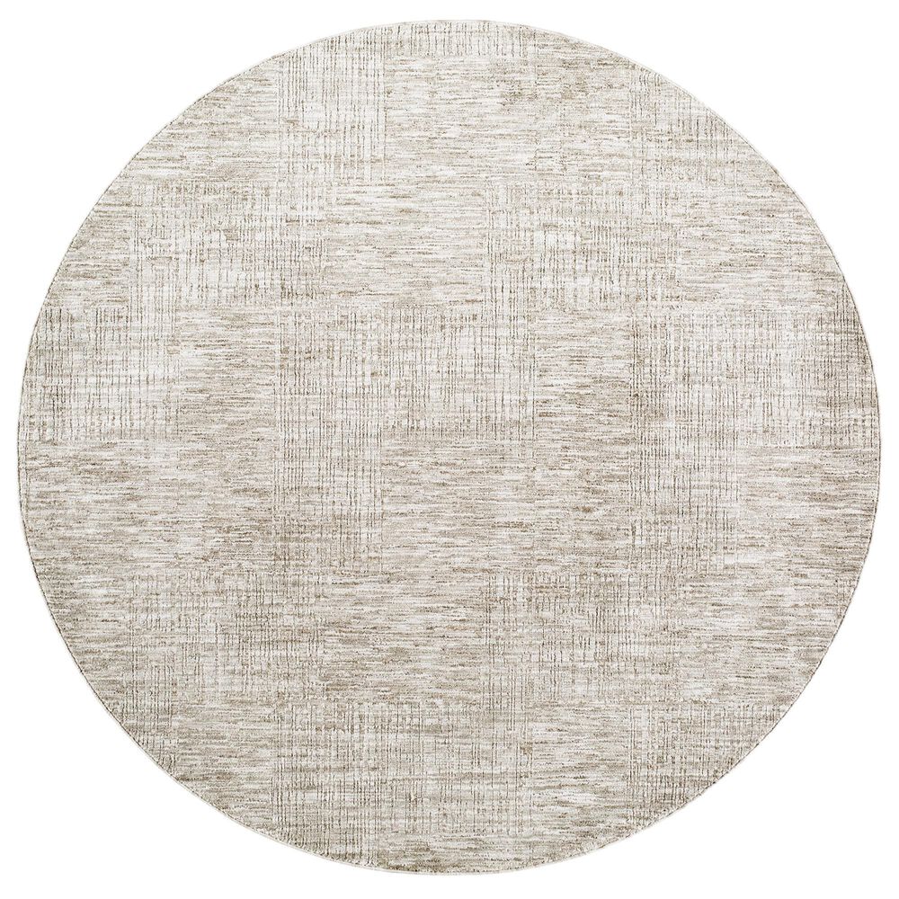 Surya Masterpiece Light Gray, Medium Gray and Cream 5"3" Round Area Rug, , large