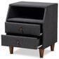 Baxton Studio Claverie 2-Drawer Nightstand in Charcoal, , large