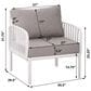Hearth and Haven Patio Club Chair with Light Gray Cushion in White, , large