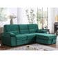 HOMLUX 97.5"W Velvet Sleeper Sectional Sofa with Reversible Storage Chaise, in Green, , large