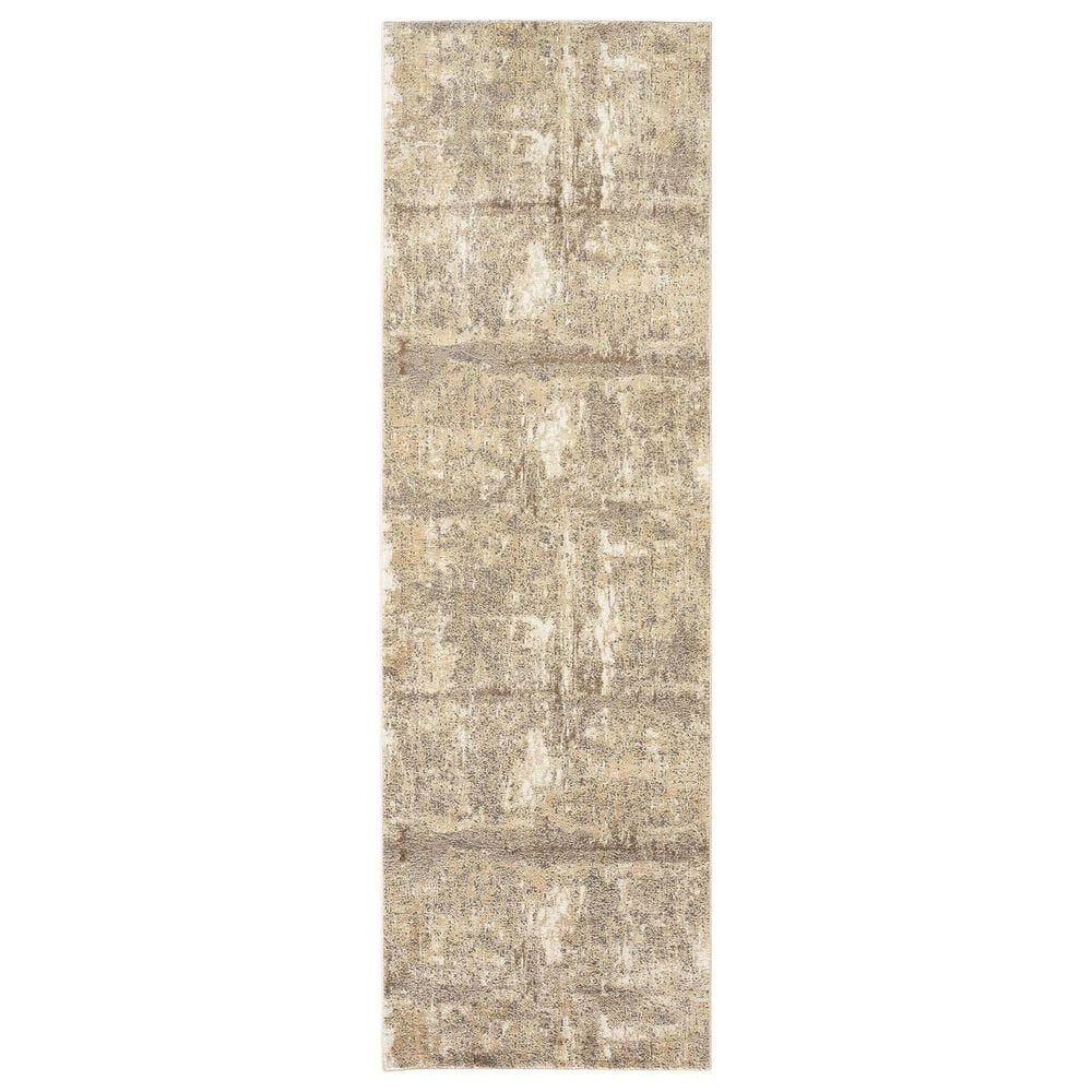 Feizy Parker 3701F 2"6" x 8" Ivory and Gray Runner, , large