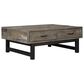 Oxford Furniture Power Reclining Sofa with Power Headrest and Coffee Table in Grayish Brown, , large