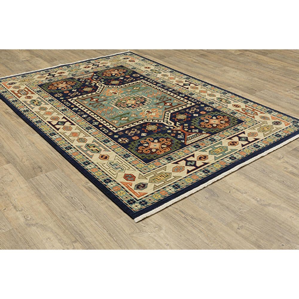 Oriental Weavers Lilihan Medallion 041H6 2&#39; x 3&#39; Blue and Ivory Scatter Rug, , large