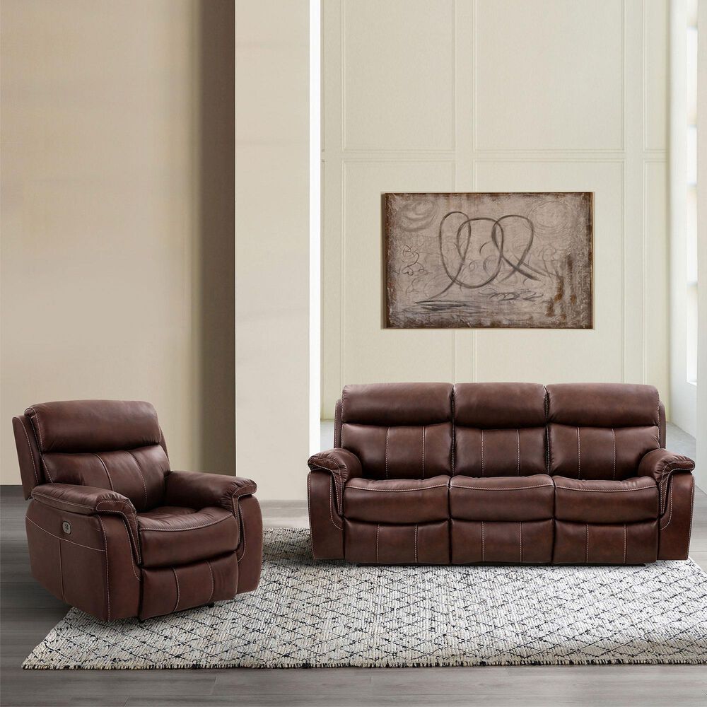 Blue River Montague Power Reclining Sofa and Recliner in Brown, , large