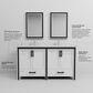 Lexora Home Ziva 60" Double Bathroom Vanity in White with 2 cm White Cultured Marble Top and Rectangular Sinks, , large