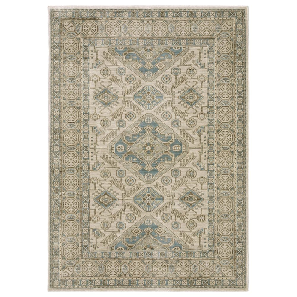 Oriental Weavers Maeve MAE05 Beige and Blue 5"3" x 7"6" Area Rug, , large