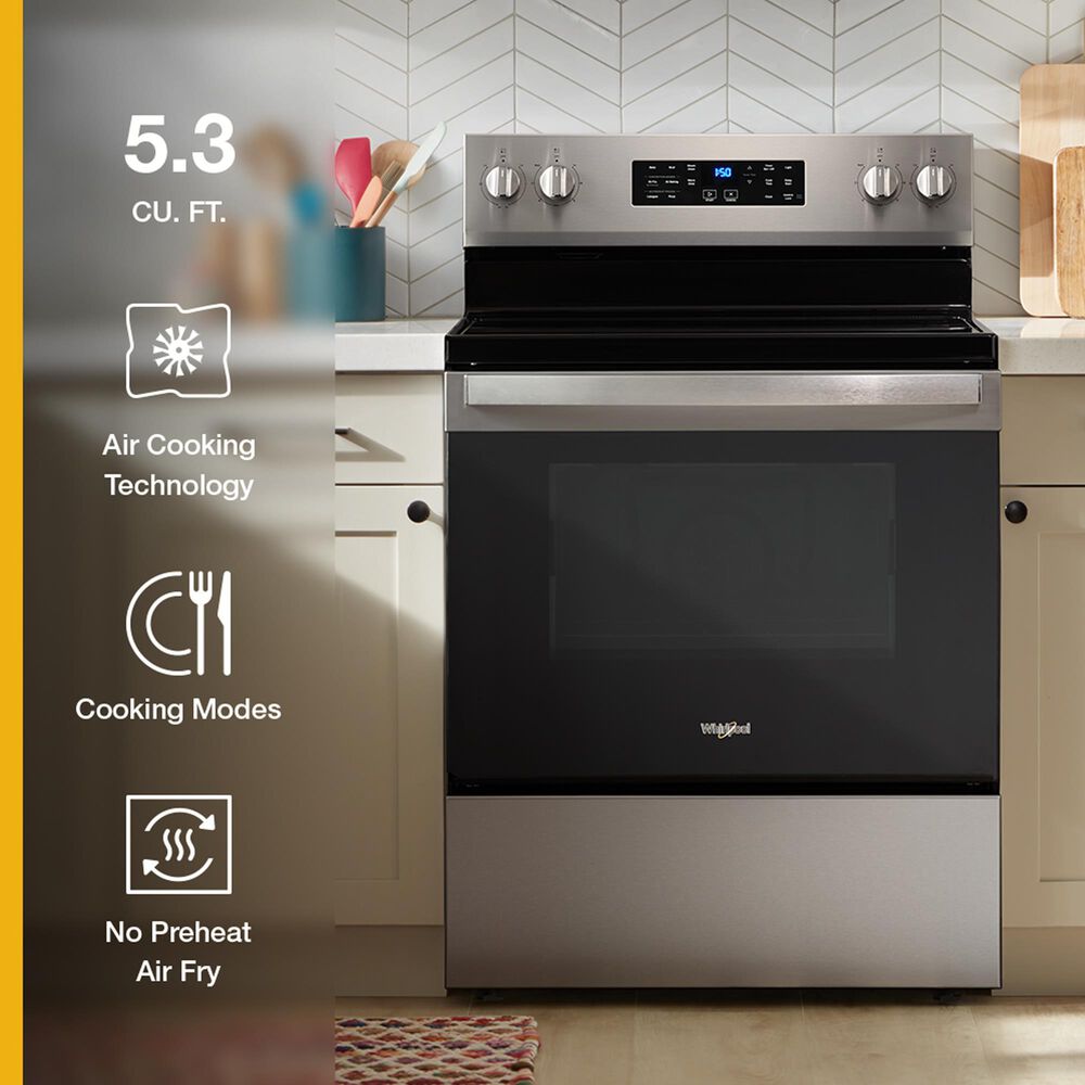 Whirlpool 5.3 Cu. Ft. Freestanding Electric Range in Stainless Steel, , large
