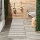Nourison Positano POS03 Grey and Ivory 2" x 6" Indoor/Outdoor Runner, , large