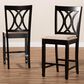 Baxton Studio Reneau Counter Height Pub Chair with Sand Cushion in Espresso Brown (Set of 2), , large