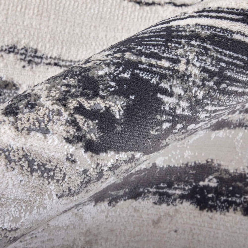 Feizy Prasad Ivory and Charcoal 1'8" x 2'10" Area Rug, , large