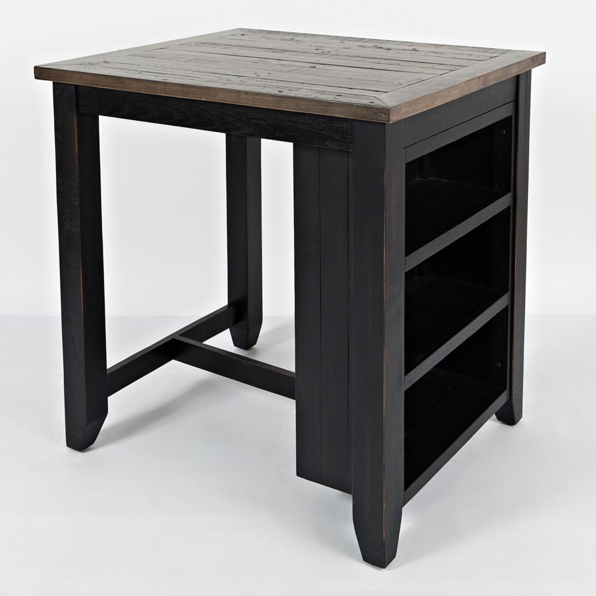 Waltham Madison County 3 Piece Counter Height Island Set in Black