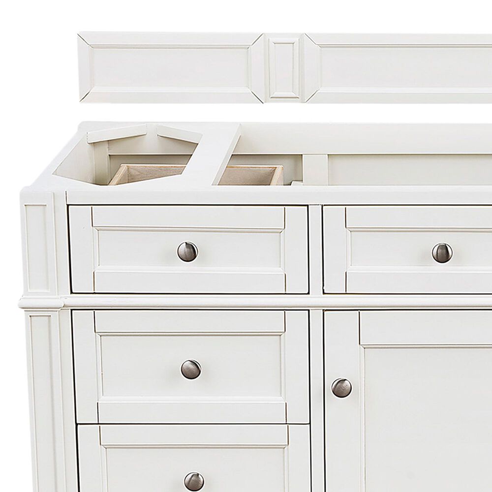 James Martin Vanities Brittany 48&quot; Single Bathroom Vanity in Bright White with 3 cm Arctic Fall Solid Surface Top and Rectangle Sink, , large