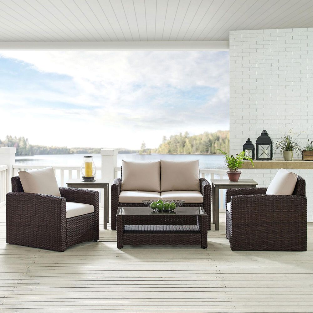 Accentric Approach 4-Piece Patio Chat Set in Brown, , large