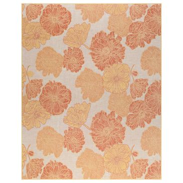 Nourison Garden Oasis Floral Coral 9" x 12" Indoor/Outdoor Area Rug, , large