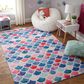 Karastan Prismatic 3"4" x 5" Blue, Pink, Purple and Teal Kids Area Rug, , large