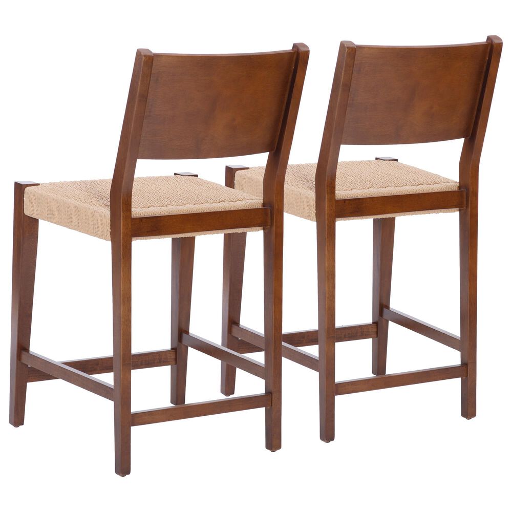 Linon Home Decor Cadence Counter Stool in Brown and Natural (Set of 2), , large