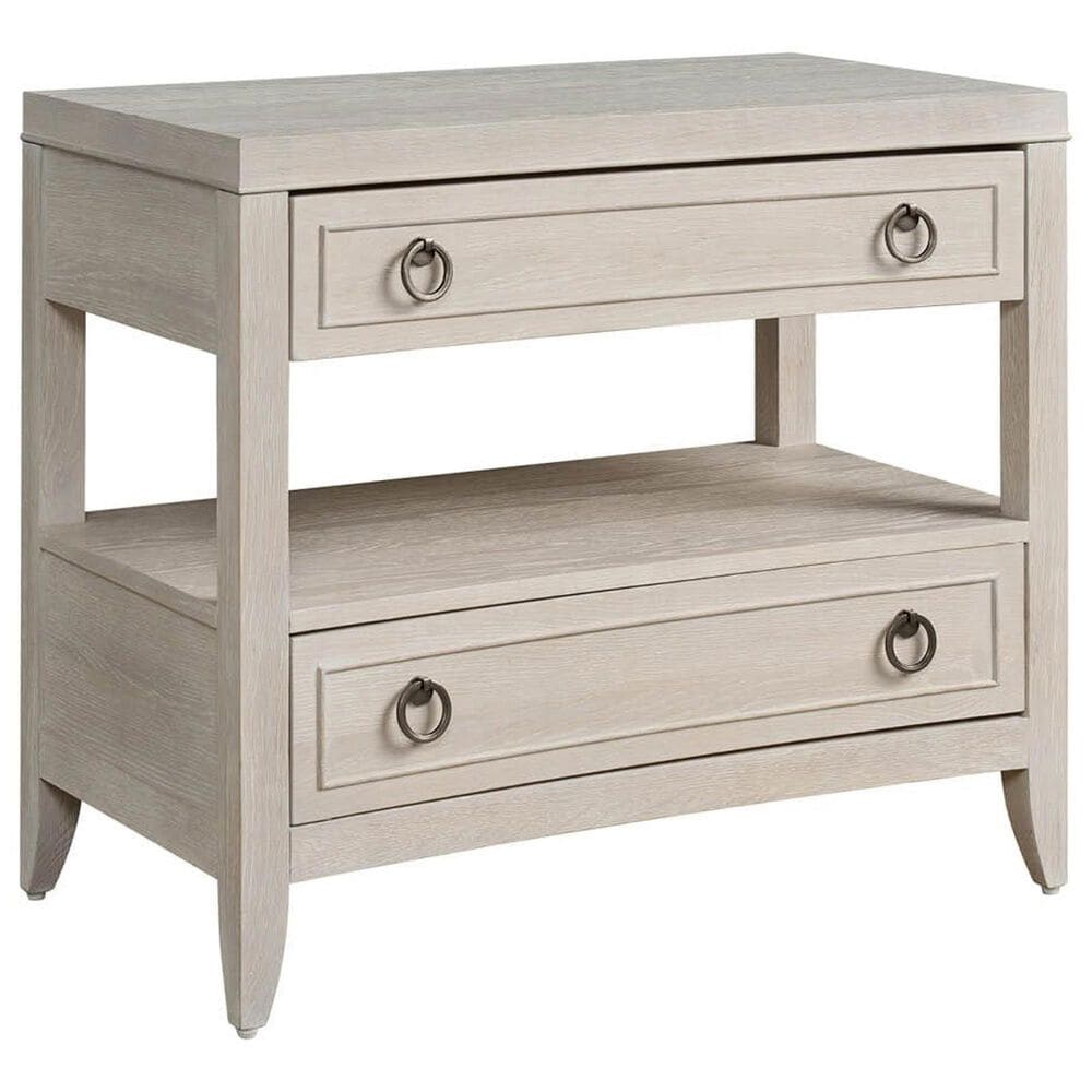 Universal Furniture Avaline 2 Drawer Nightstand in White Oak with AC and USB Outlet, , large