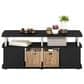 HOMLUX 47.2" Utility Design TV Stand with Open Storage Bookshelf in Americano and Chrome, , large