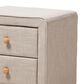 Baxton Studio Jonesy 2-Drawer Upholstered Nightstand in Beige, , large