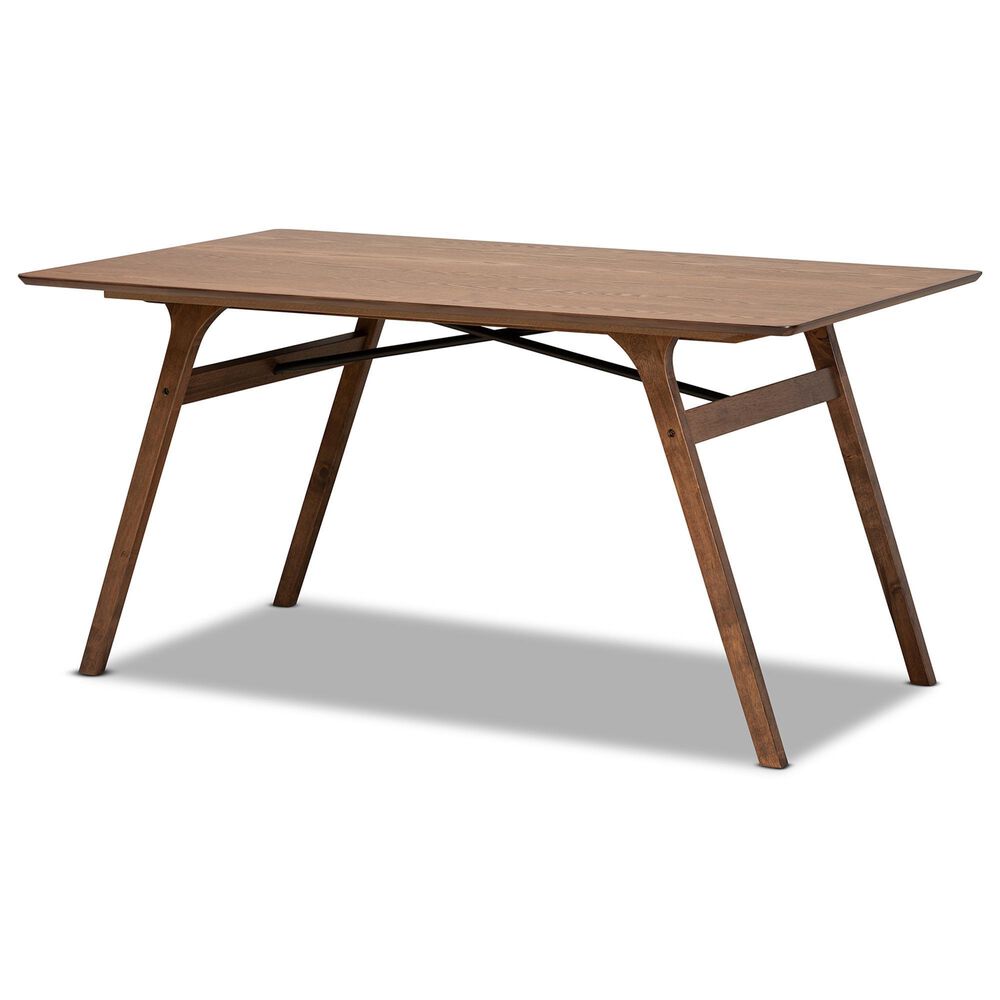 Baxton Studio Saxton Dining Table in Walnut Brown - Table Only, , large